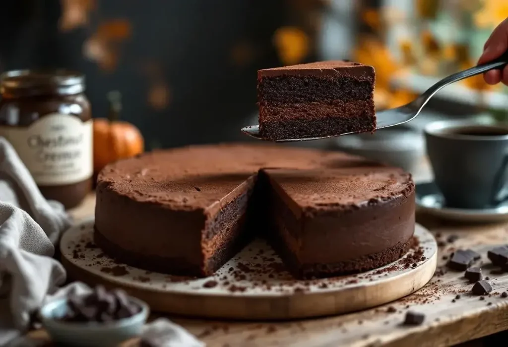 Fondant chocolat et crème de marrons sans farine, ultra moelleux